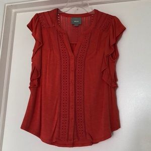 Maeve eyelet poppy color T-shirt